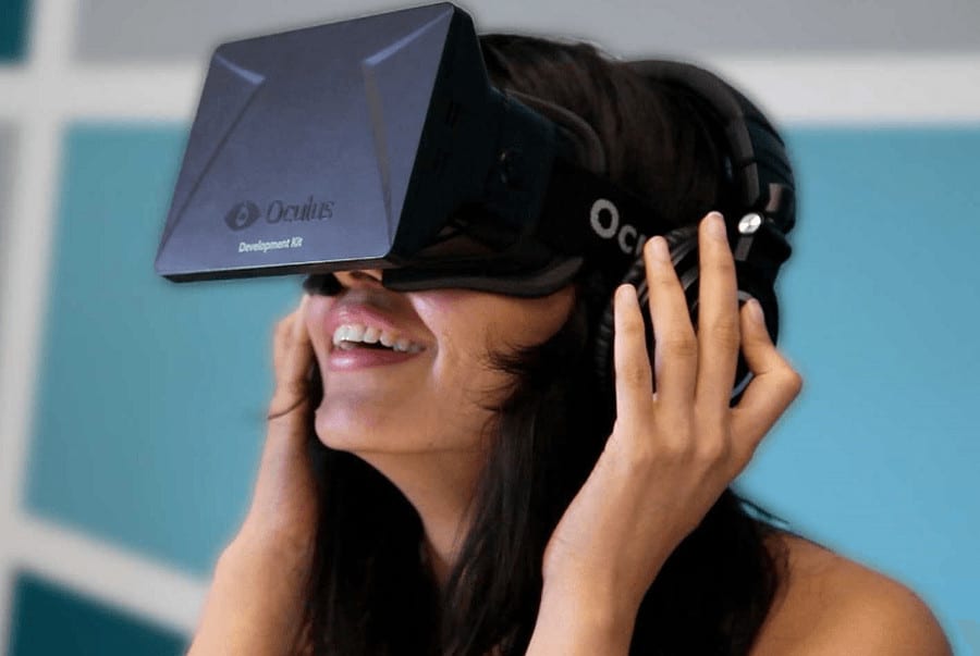 Girl Enjoying in Oculus Rift