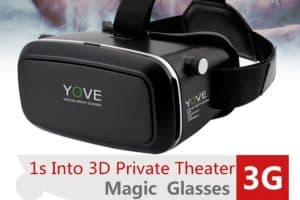 Yove 3D Virtual Reality Headset with Adjustable Lens and Strap
